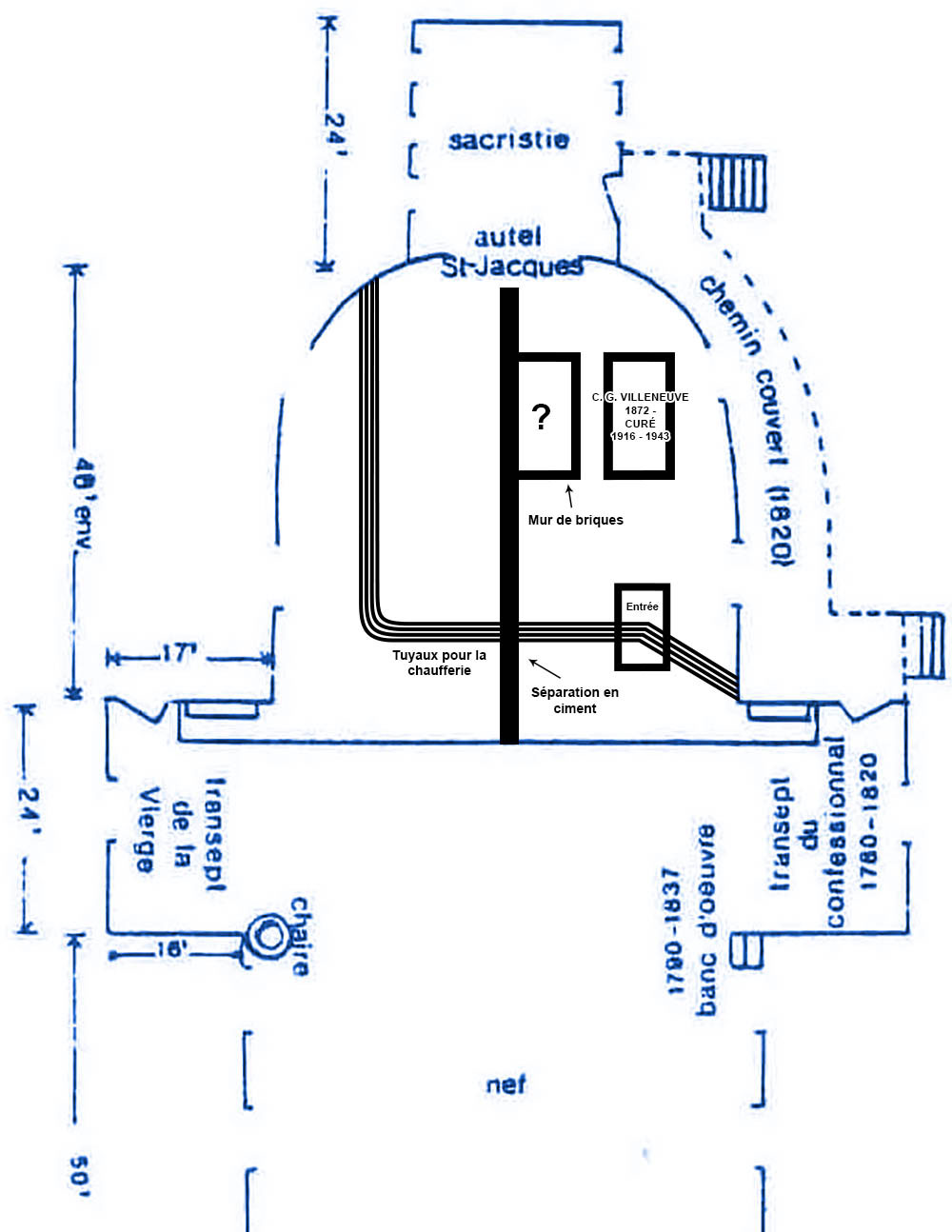 Eglise St Eutache sous sol plan